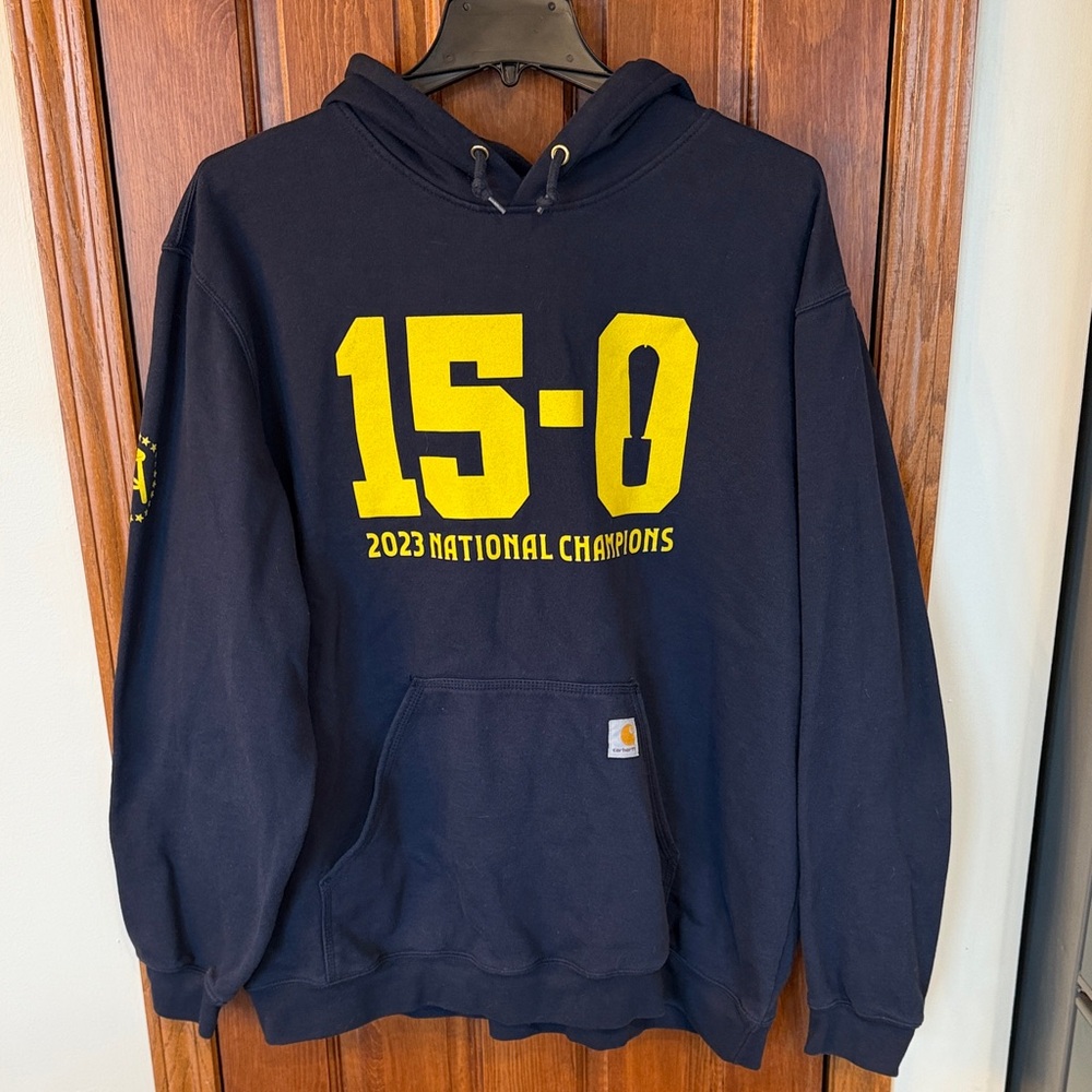 Carhartt Navy and Yellow Hoodie